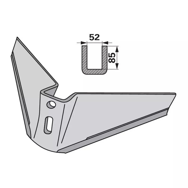 Flügelschar 15 Grad - komplett - Arbeitsbreite 480 mm – Grubber Flügel Ersatzteil