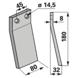 Fräsmesser zu Maletti-Kverneland 80 x 8