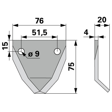 Mischwagen - Fräsmesser 60644511 zu Strautmann – Landtechnik Ersatzteil
