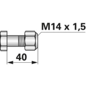 Frässchraube mit Sicherungsmutter M 14x1,5x40