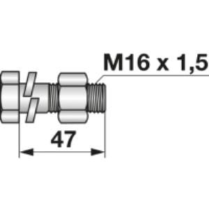 Frässchraube mit Mutter und Federring M16 x1,5 x47