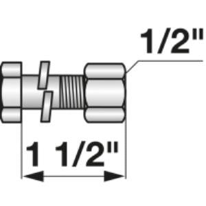 Frässchraube mit Mutter und Federring UNF 1/2"x38