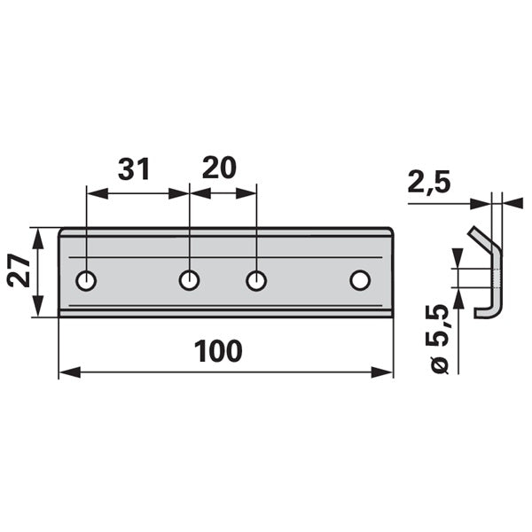 Führungsleiste L 100 mm ESM 3320200 – Sonstiges für Balkenmäher Ersatzteil