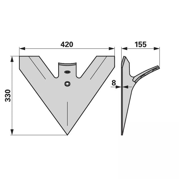 Gänsefußschar - Arbeitsbreite 420 mm – Grubber Ersatzteil