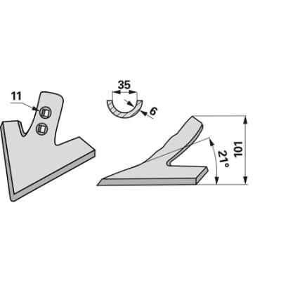 Gänsefußschar 150x6mm 21 Grad – Grubber Gänsefuß Ersatzteil