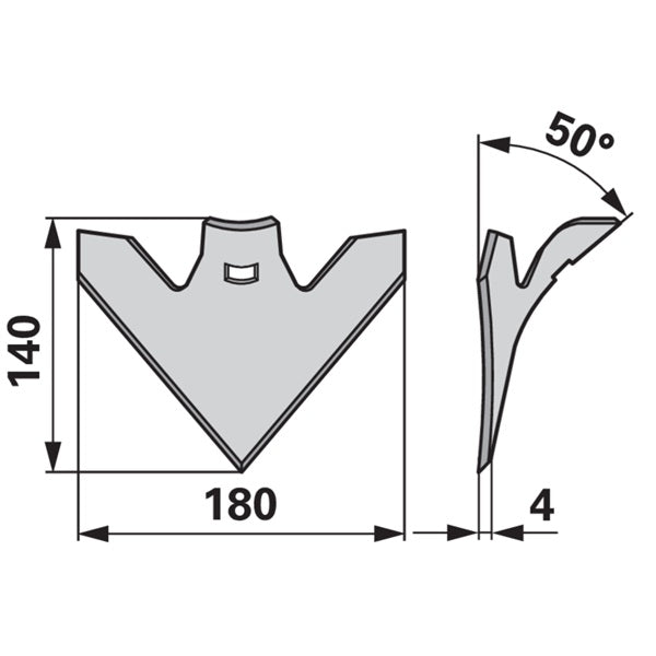 Gänsefußschar 50 Grad, 180mm zu Hatzenbichler – Grubber Ersatzteil