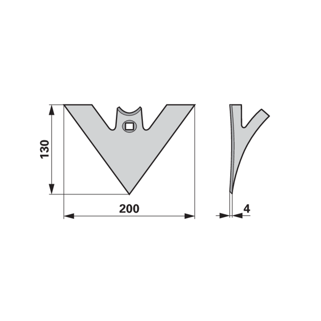 Breitschar 100x4mm zu Kultivatorzinke – Grubber Schare Ersatzteil