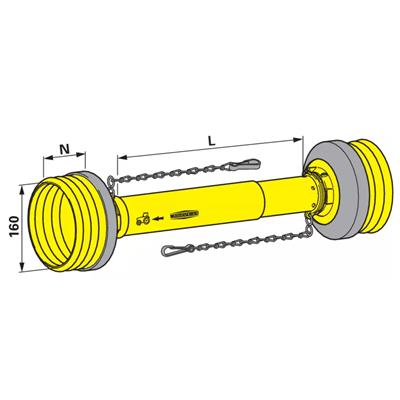 Gelenkwellenschutz komplett 550 mm Walterscheid 1106232 – Gelenkwelle Ersatzteil