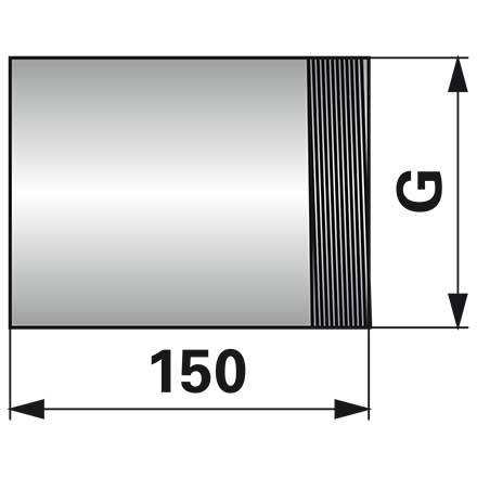 Gewindestutzen 6 Zoll x 150 mm, einseitiges Gewinde – Adapter für Gülletechnik Ersatzteil