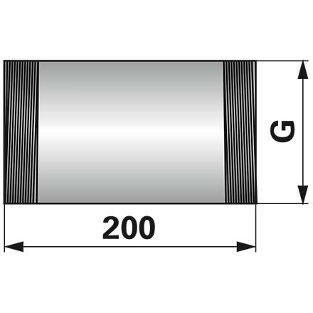 Gewindestutzen 4 Zoll x 200 mm, beidseitiges Gewinde – Adapter für Gülletechnik Ersatzteil