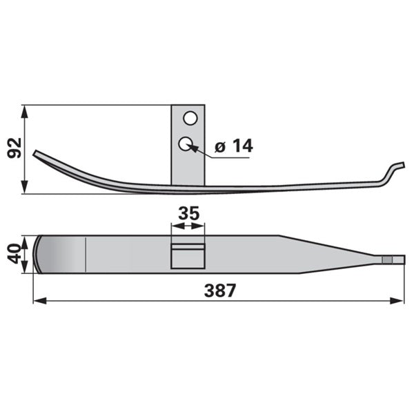 Gleitsohle für Außenschuh, rechts ESM 2381260 – Landtechnik Ersatzteil