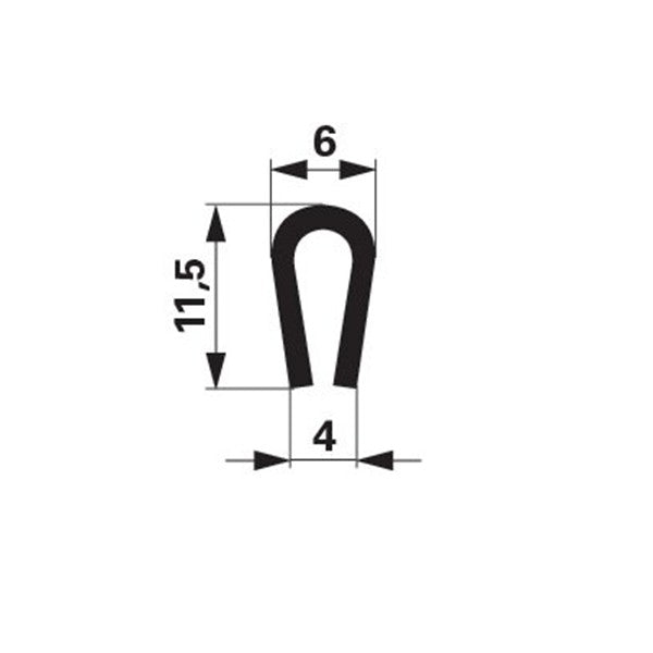 Gummi-U-Profil Klemmbereich 4 mm – Landtechnik Ersatzteil