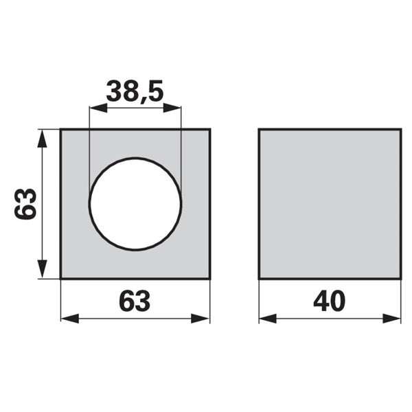 Hartholzlager eckig 40x63x63x38,5mm – Lager Ersatzteil