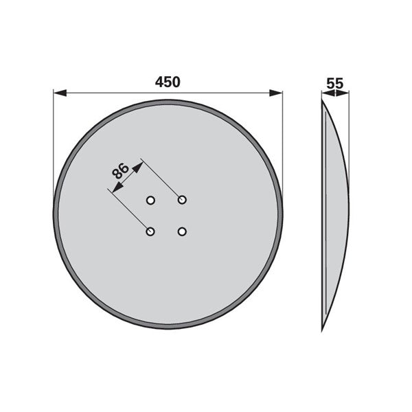 Hohlscheibe glatt 450 mm – Scheibenegge Scheiben Ersatzteil