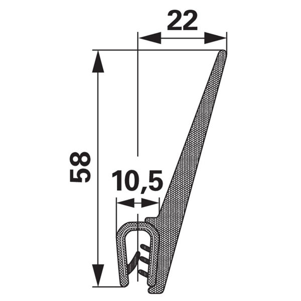 Kanntenschutz mit Moosgummi Dichtungsprofil - Klemmbereich 1-3,5 mm – PVC Ersatzteil