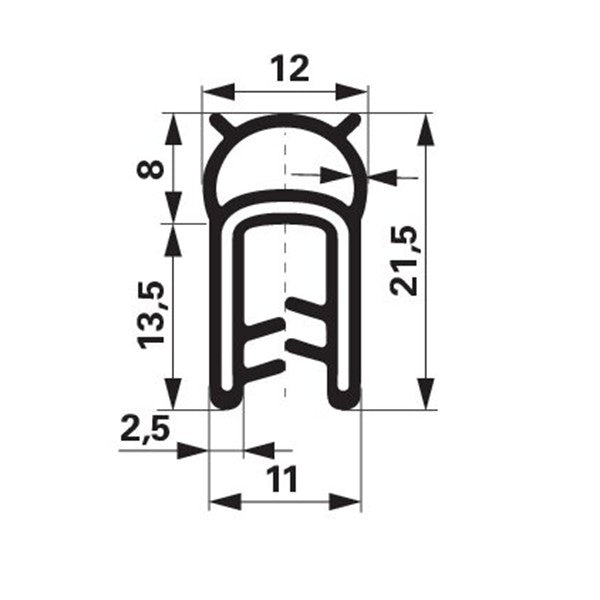 Kantenschutz mit Silikon Dichtungsprofil - Klemmbereich 2-4 mm – Schutz Ersatzteil