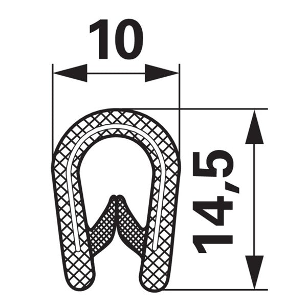 Kantenschutzprofil aus PVC mit Metalleinlage - Klemmbereich 1-4 mm – PVC Ersatzteil