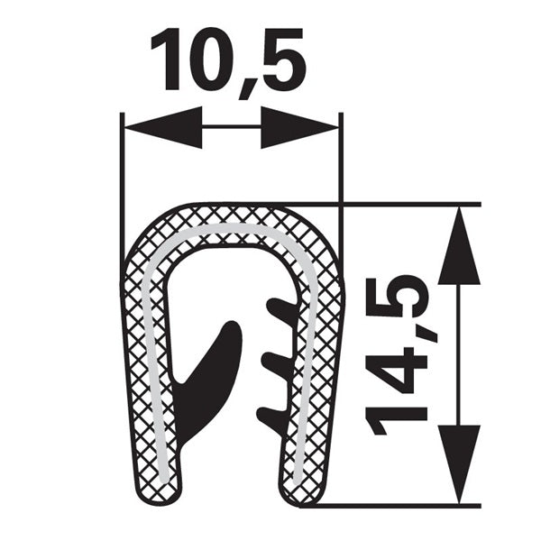 Kantenschutzprofil aus PVC mit Metalleinlage - Klemmbereich 2-5 mm – PVC Ersatzteil
