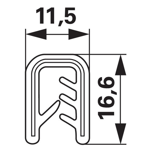 Kantenschutzprofil aus PVC mit Metalleinlage - Klemmbereich 4-6 mm – PVC Ersatzteil