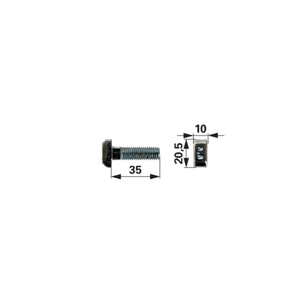Kettenschraube M10 x 35 mm, verzinkt – Landtechnik Ersatzteil