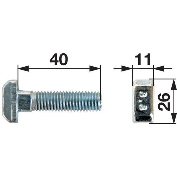 Kettenschraube M10 x 40 mm, verzinkt – Landtechnik Ersatzteil