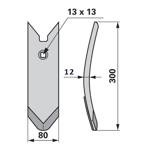 Scharspitze - Arbeitsbreite 80 mm – Grubber Spitzen Ersatzteil