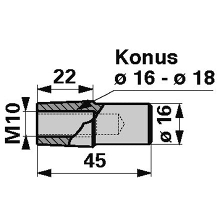 Konuszapfen anstelle von Aebi AM167/4 – Halter für Scheibenmähwerk Ersatzteil