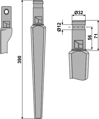 Kreiseleggenzinken 390mm 143001 zu Kongskilde