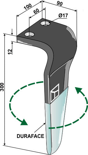 Kreiseleggenzinken (DURAFACE) 300mm links zu Tortella