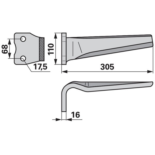 Kreiseleggenzinken links zu Kuhn 525.395.00/525.605.00 – Egge Ersatzteil