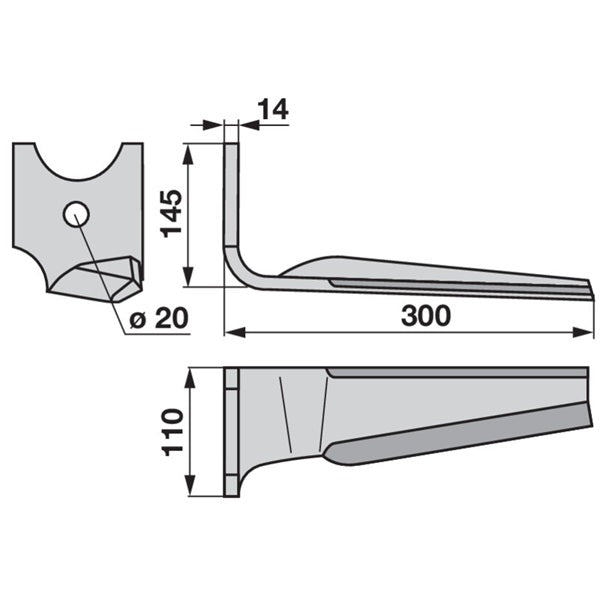Kreiseleggenzinken links zu Kuhn K2500070/K2500071 – Kreiselegge Ersatzteil