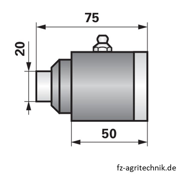 Krümelwalzenlagerung komplett D20xL75