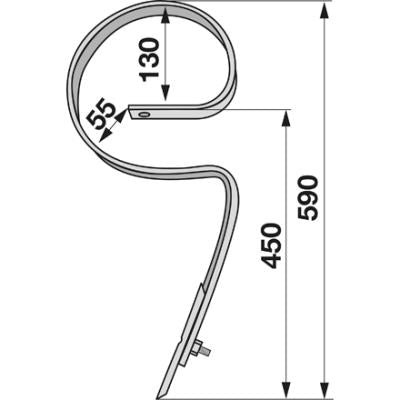 Kultureggenzinke komplett 32x12mm gebogen – Egge Zinken Ersatzteil