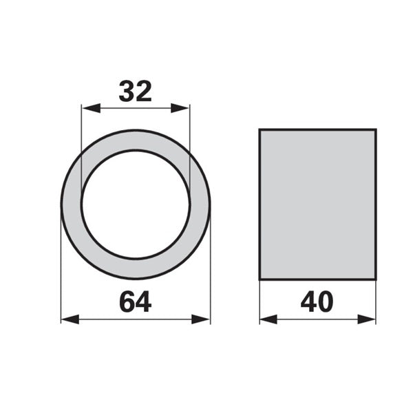 Kunststofflager rund 40x64x32mm – Lager Ersatzteil