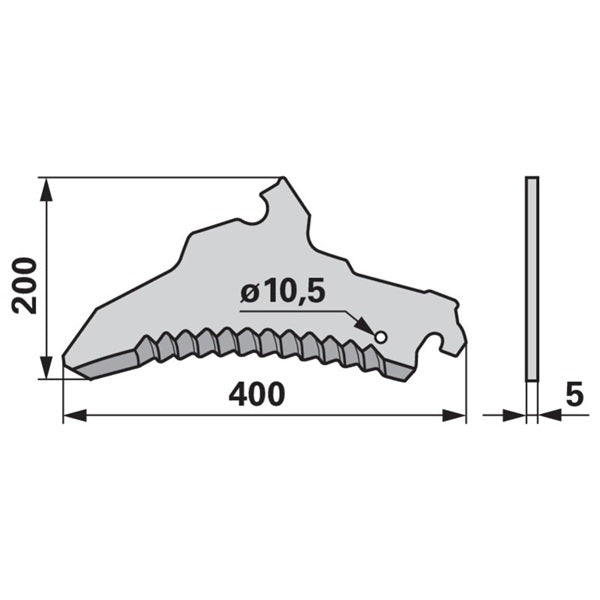 Ladewagenmesser 400 mm, 5 mm 434.100.001 Pöttinger – Ladewagen Ersatzteil