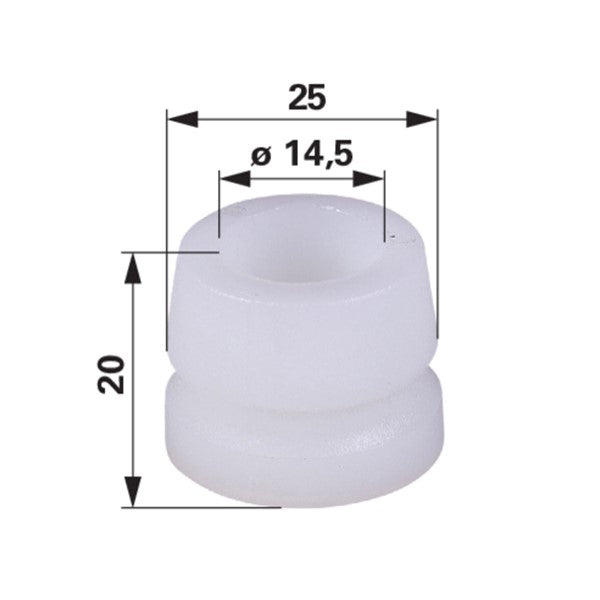 Buchse F50.094.02 - 837900E - AD 25 x ID 14,5 x L 2 - zu Vogel & Noot – Buchsen Ersatzteil