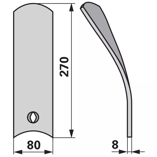 Leitblech - rechts - Arbeitsbreite 80 mm – Egge Leitbleche Ersatzteil
