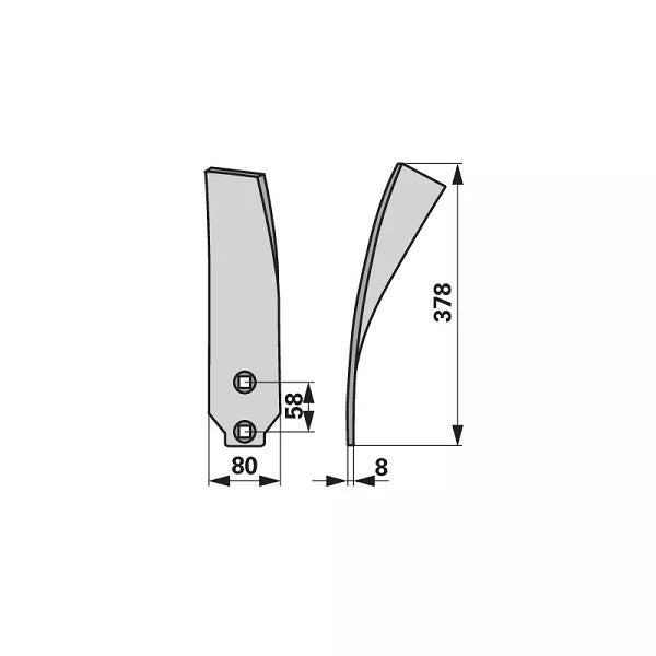 Leitblech - rechts - Arbeitsbreite 80 mm – Egge Leitbleche Ersatzteil