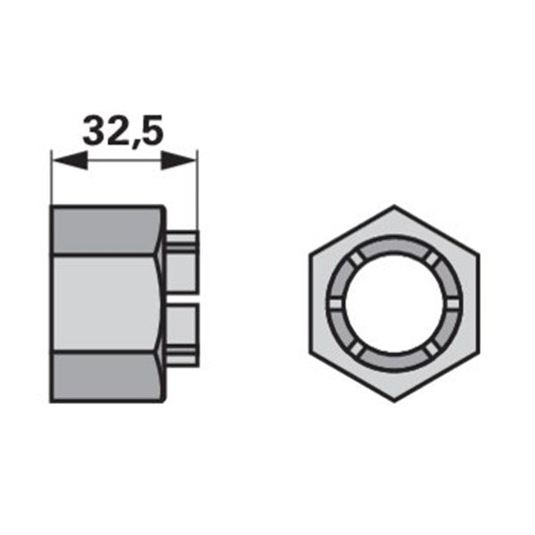 Kronenmutter - M30x3,5 – Deutz Muttern Ersatzteil