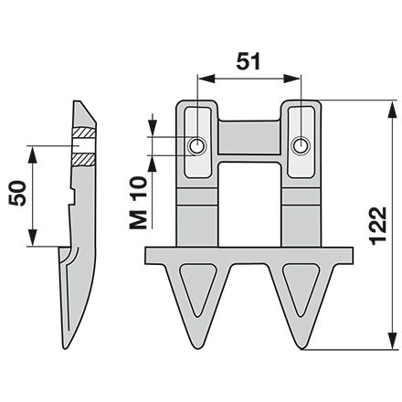 Aebi Doppelmulchfinger AM24071.01 – Messer für Mulcher Ersatzteil