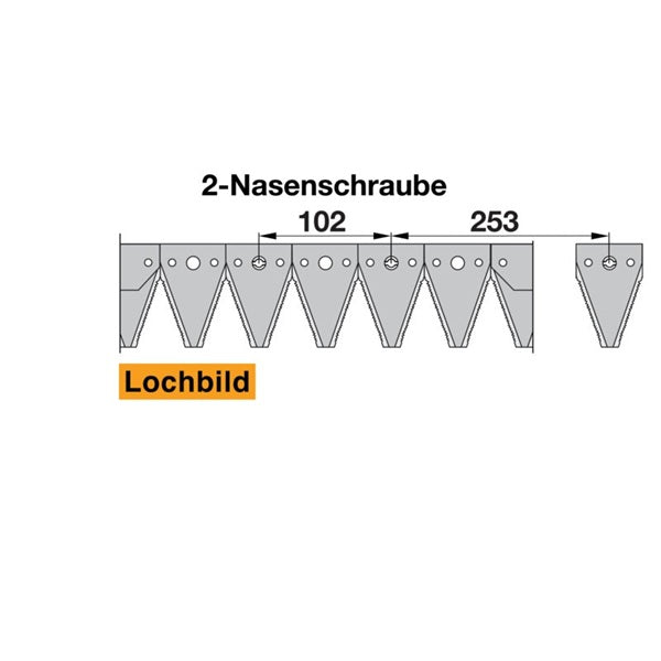 Mähmesser 140 cm Vogel&Noot mit 27 Klingenspitzen – Messer für Balkenmäher Ersatzteil