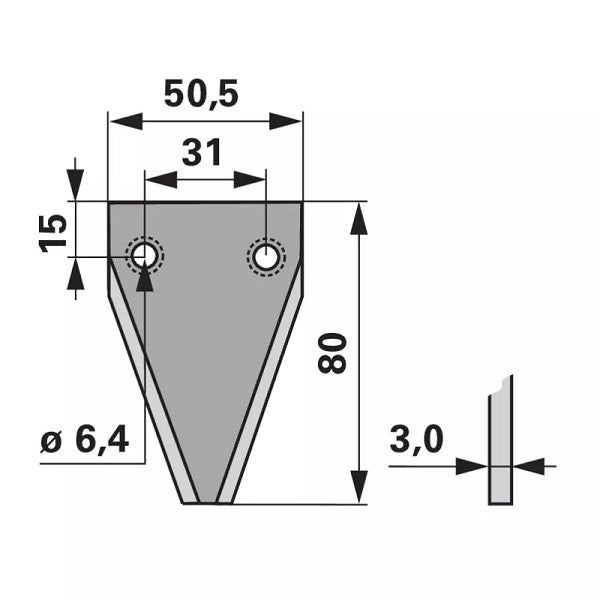 Mähmesserklinge 7014a glatt 2-Loch zu Rapid - 25 Stück – Klingen für Balkenmäher Ersatzteil