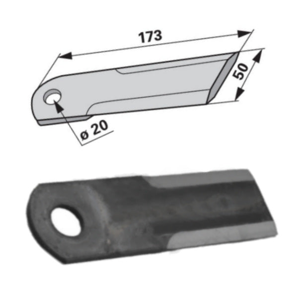 Schlegelmesser 172 x 50 x 4mm zu Claas Mähdrescher – Messer für Mähdrescher Ersatzteil
