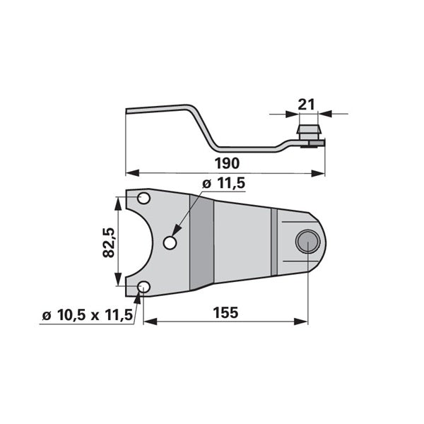 Messerhalter L 190 mm anstelle von Mörtl TF/3 683=13622 – Halter für Trommelmähwerk Ersatzteil