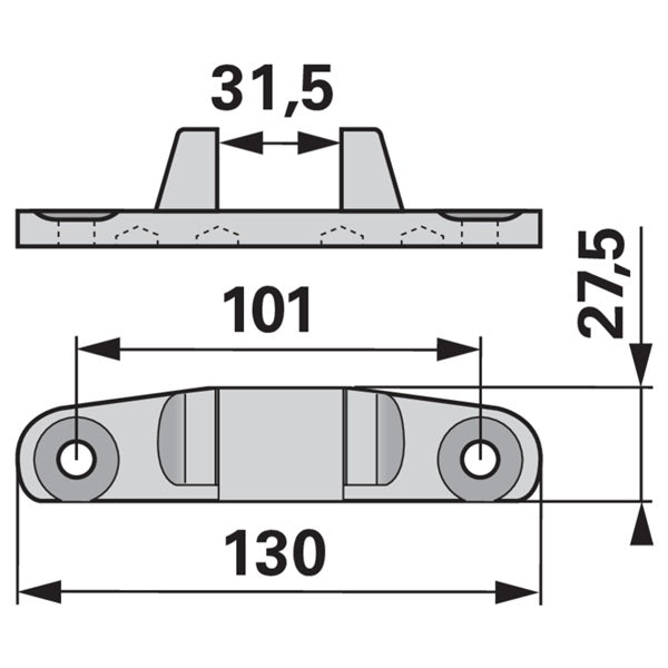 Messerkopf Kulissenbreite 31,5 mm ESM 3450130 - Variante 1 – Halter für Balkenmäher Ersatzteil