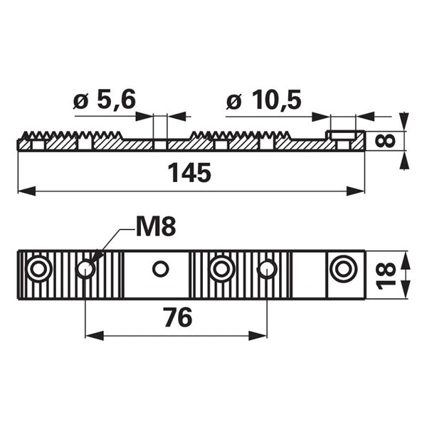 Mitnehmerplatte L 145 mm, gezahnt anstelle von BCS 521.43541.2 – Sonstiges für Mulcher Ersatzteil