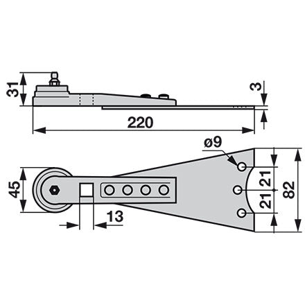 Kopfband mit Blattfeder, L 220 mm anstelle von Mörtl HY100-85 – Balkenmäher Ersatzteil