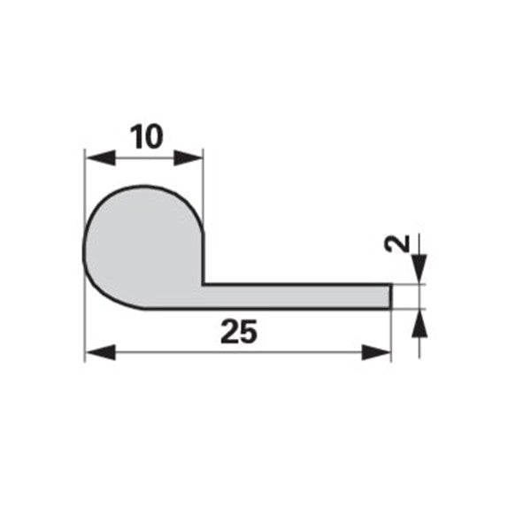 Moosgummi-Profile - Profilgummi - EPDM Qualität zum Klemmen 10 x 25 mm – Profil für Antrieb Ersatzteil