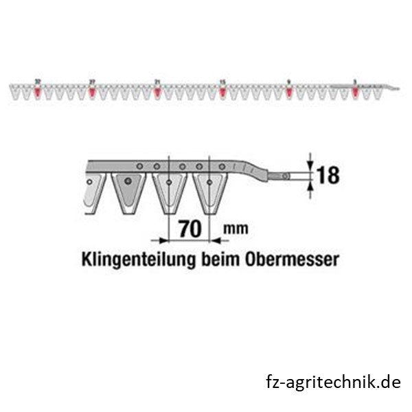 Obermesser 240 cm Esm 262.6160 mit 34 Klingenspitzen – Landtechnik Ersatzteil