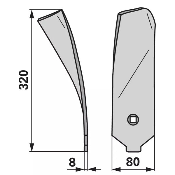 Randleitblech - rechts - Arbeitsbreite 80 mm – Egge Leitbleche Ersatzteil